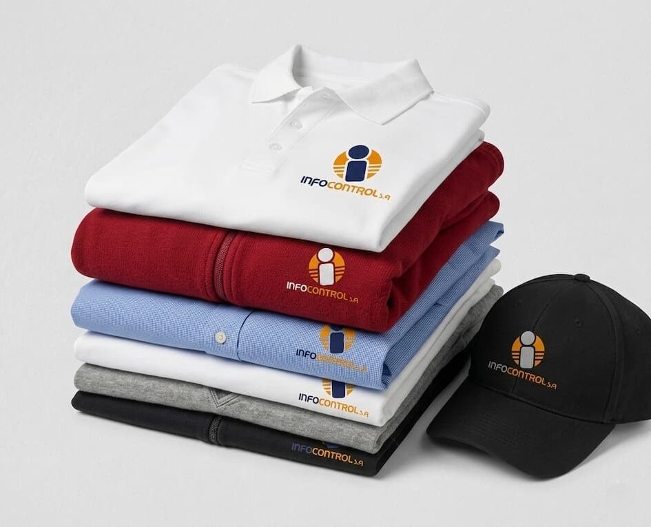 ropa corporativa polos gorras colores con logotipo bordado